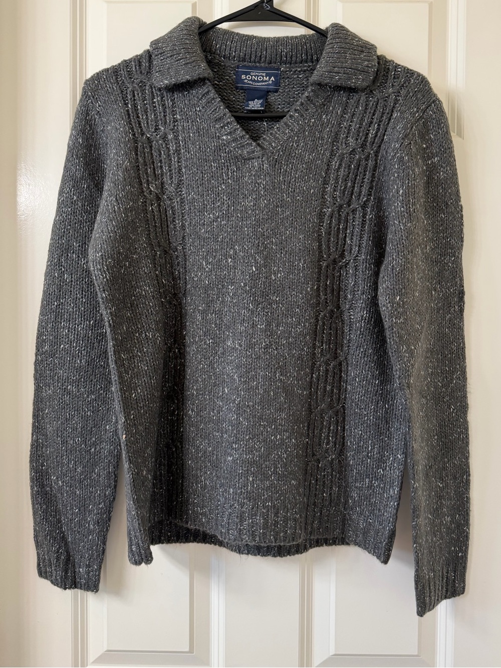 Sonoma -  Charcoal Gray V-Neck Cable Knit Sweater - NWT!
